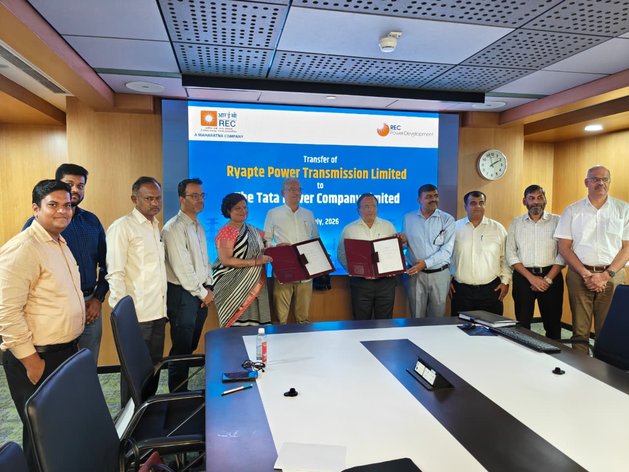 RECPDCL hands over Ryapte Power Transmission Limited, a SPV of Inter State Transmission Project, to M/s The Tata Power Company Limited