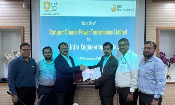 RECPDCL hands over Ranipur Chunar Power Transmission Limited, a SPV of Intra State Transmission Project of Uttar Pradesh, to M/s H G Infra Engineering Limited