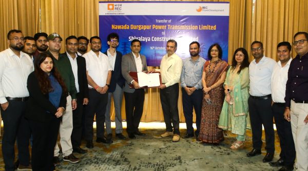 RECPDCL Hands Over Nawada Durgapur Power Transmission Limited, a SPV of Inter State Transmission Project, to M/s Shivalaya Construction Limited